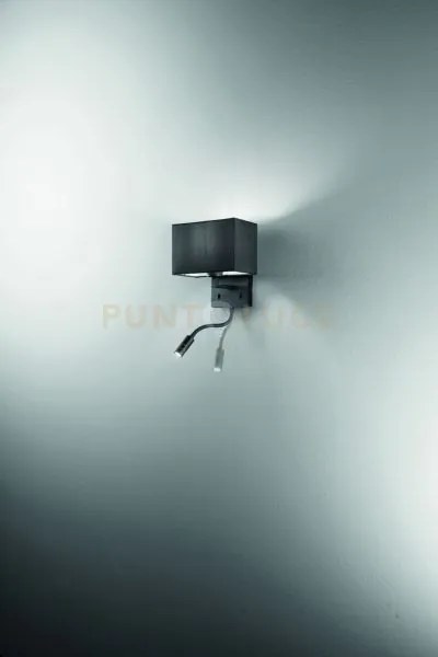 Applique shadow led 3w  1 luce e27 nero con paralume