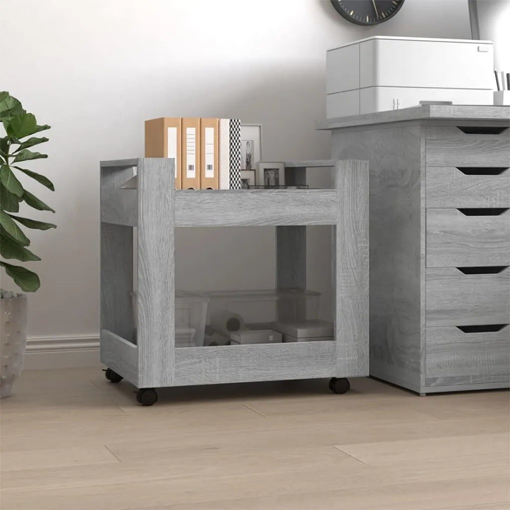 Carrello Scrivania Grigio Sonoma 60x45x60 Cm Legno Multistrato /