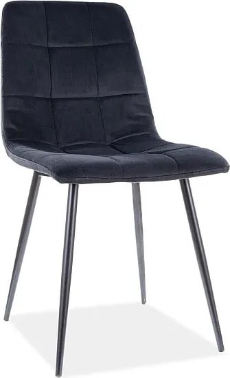 Sedia Mila in velluto nero/nero Blu19