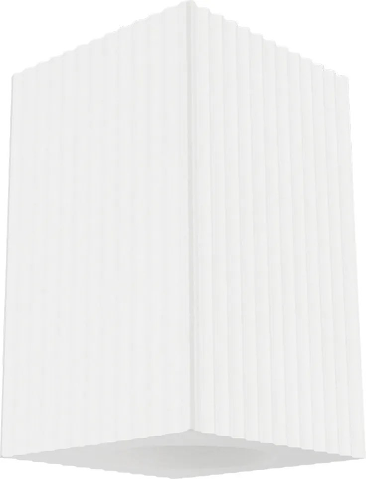 Plafoniera Quadrata 70x70mm h110mm GU10 in Gesso Rigato