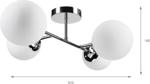 Brilagi - Plafoniera MALONY 4xE14/20W/230V cromo lucido