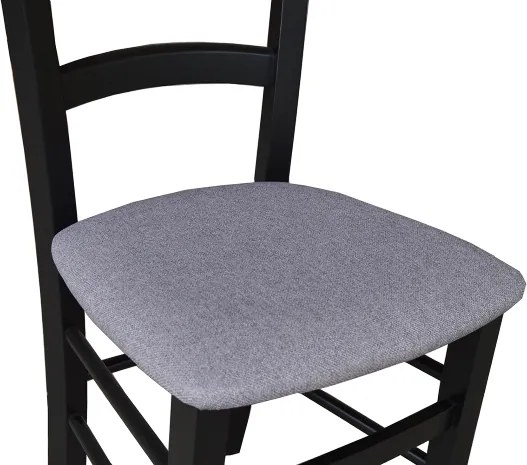 Sedia in legno con seduta imbottita Venezia finitura Nero SET DA 2