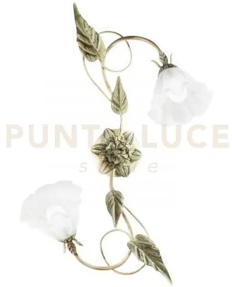 Plafoniera isotta avorio 2 luci attacco e14 40x20x65cm in metallo c...