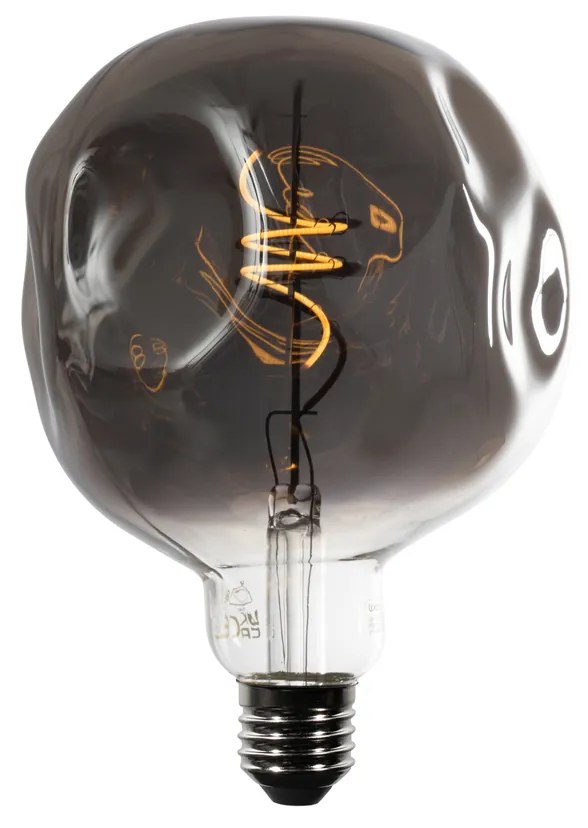 Lampadina LED E27 dimmerabile a filamento a spirale G125 Argento specchio 4W 75 lm 1800K