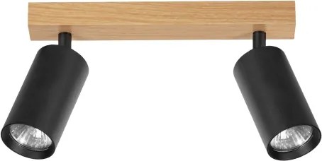 Brilagi - Faretto SELE 2xGU10/30W/230V nero/effetto rovere