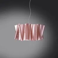 Sospensione Moderna A 1 Luce Folio In Polilux Rosa Metallico D60 Made In Italy