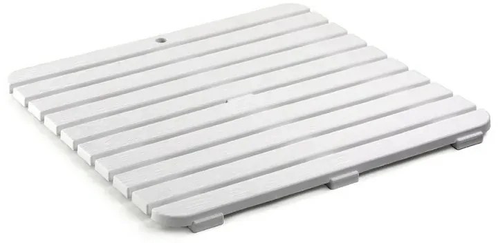 Pedana antiscivolo per doccia 55x55 cm in polipropilene con finitura bianca