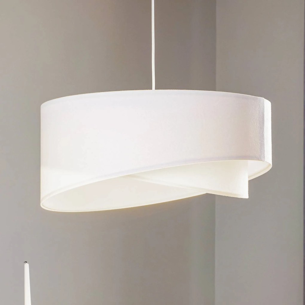 Maco Design Lampada a sospensione Vivien in velluto bianco