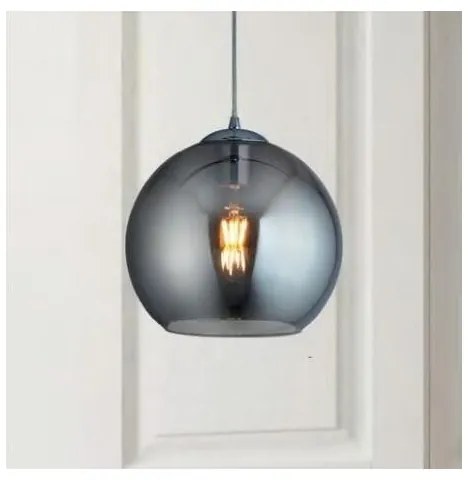 Searchlight 1621SM - Lampadario a sospensione con filo BALL 1xE27/60W/230V nero