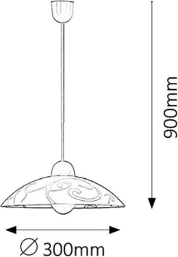 Rabalux 1846 - Lampadario SCROLL 1xE27/60W/230V