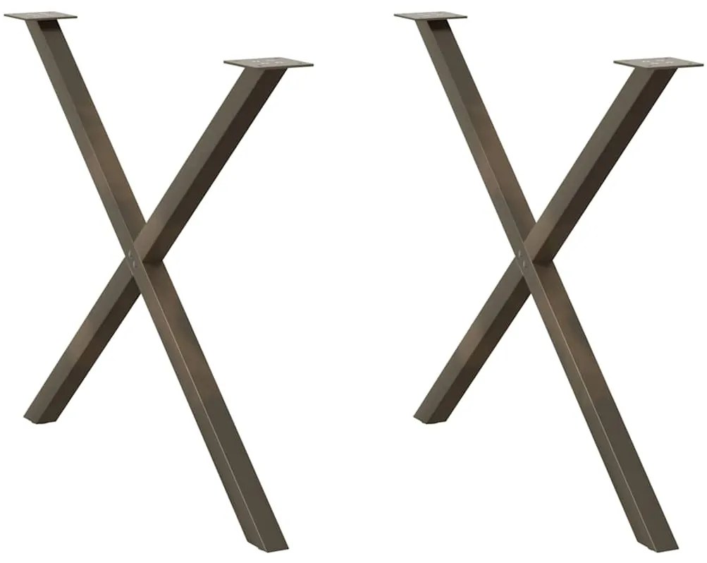 Gambe Tavolo Pranzo A X 2 Pz Naturale 90x(72-73) Cm Acciaio /