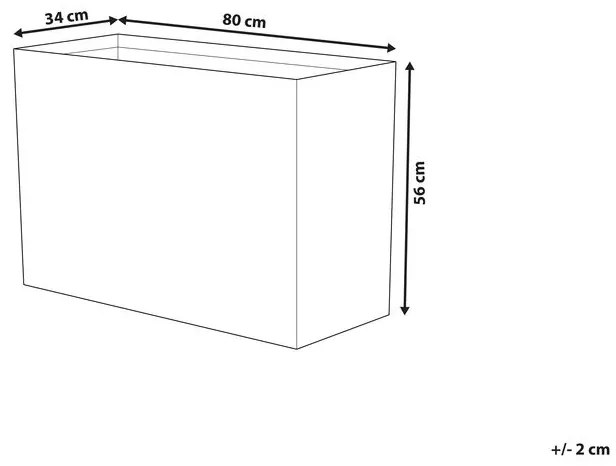 Vaso rettangolare per interno ed esterno beige 34x80x56cm EDESSA Beliani