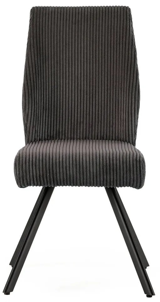 Set di 2 sedie da pranzo in velluto a coste grigio scuro Anibal - Marckeric