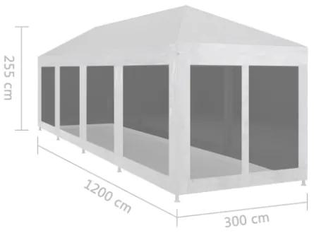 Tenda per Feste con 10 Pareti in Rete 12x3 m