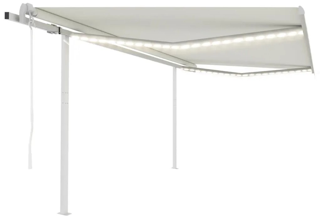 Tenda Automatica Con Sensore Vento E Led 4x3,5 M Crema /