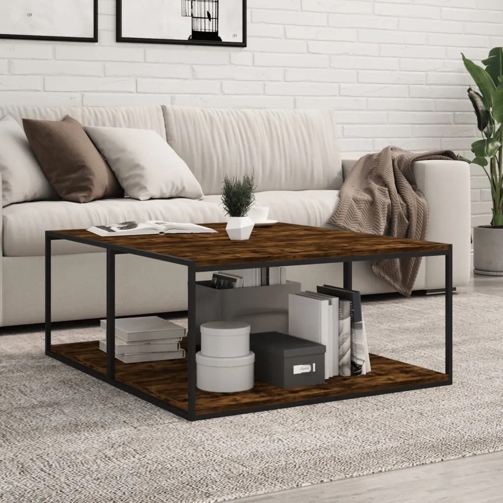 Mensole Parete 4pz Rovere Fumo 80x50x1,5 Cm Legno Multistrato /