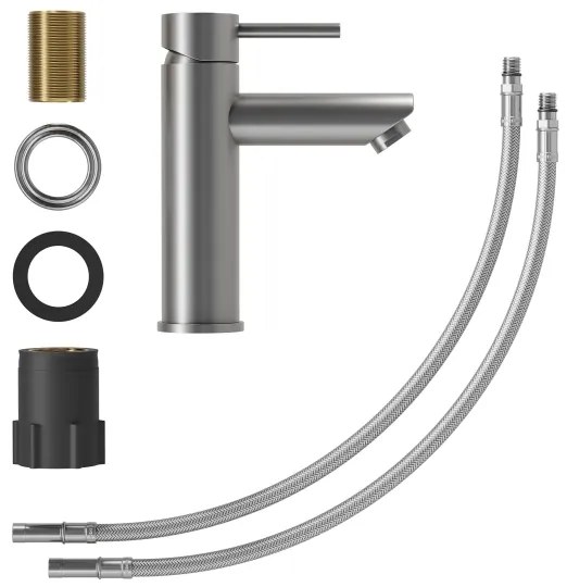 Miscelatore per lavabo RINGSTED 17,8 cm grigio verniciato a polvere