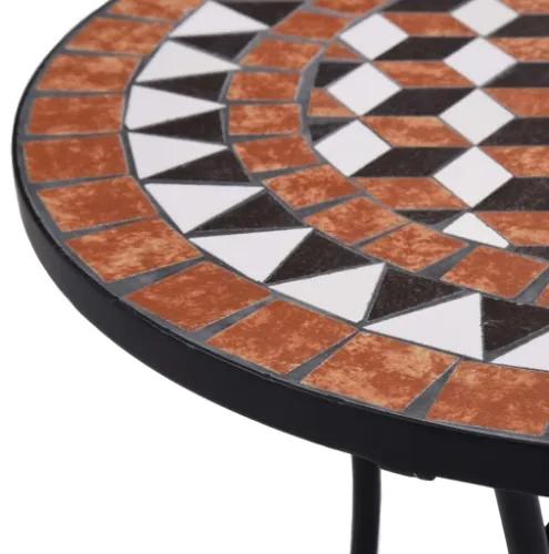 Tavolino da Bistrot con Mosaico Marrone 60 cm in Ceramica