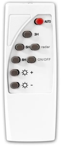 Lampione solare LED con sensore, 15W/6V, 6500K, IP65, nero + telecomando