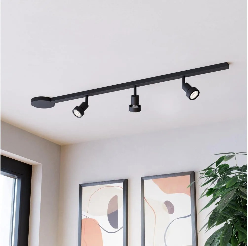 Eglo 901653 - Set di 3 faretti EASYT 3xGU10/10W/230V nero