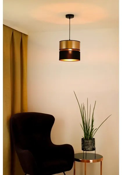 Brilagi - Lampadario a sospensione con filo ROYAL 1xE27/15W/230V diametro 25 cm nero/oro