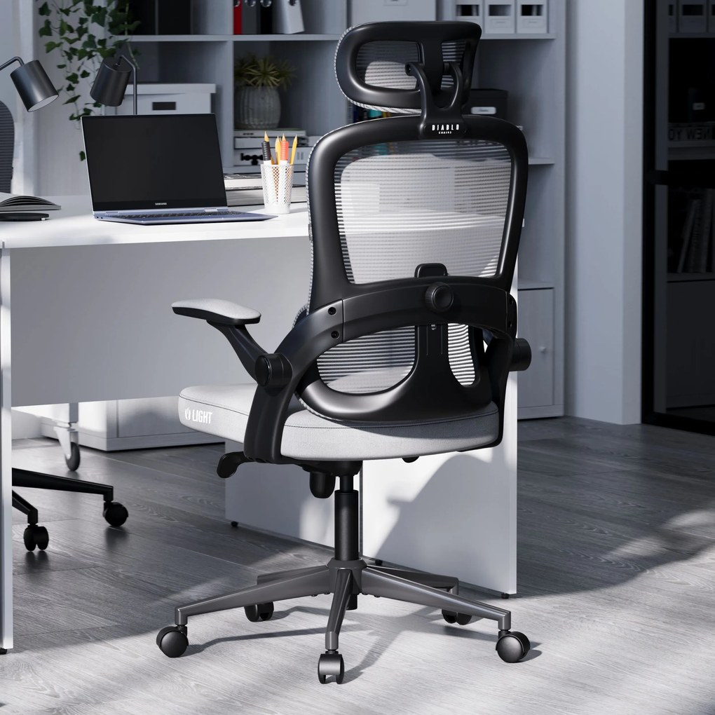 Sedia da ufficio ergonomica Diablo V-Light: grigia