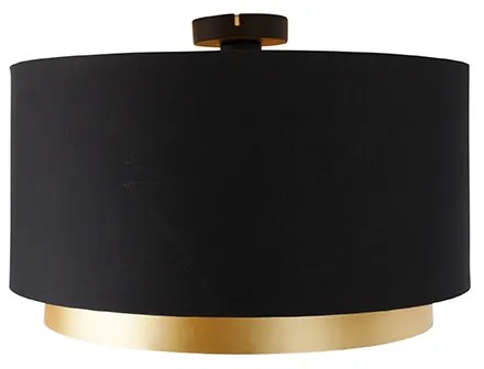 Plafoniera moderna nera con oro 47 cm Duo Shade - Combi