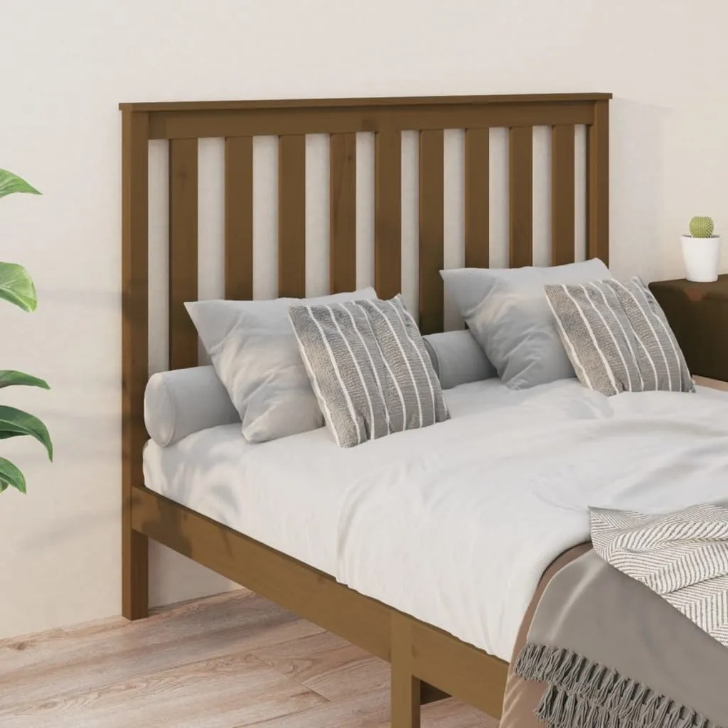 Testiera per letto miele 146x6x101 cm in legno massello di pino