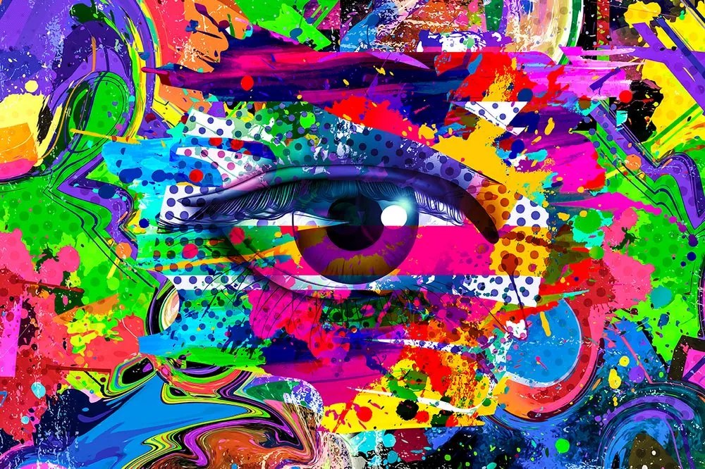 Carta da parati autoadesiva – Occhio umano in stile pop-art
