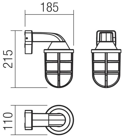 Redo 90207 - Applique da esterno CAGE 1xE27/28W/230V IP44 nero