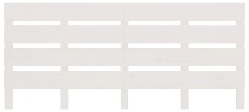 Testiera per letto bianca 120x3x80 cm in legno massello di pino