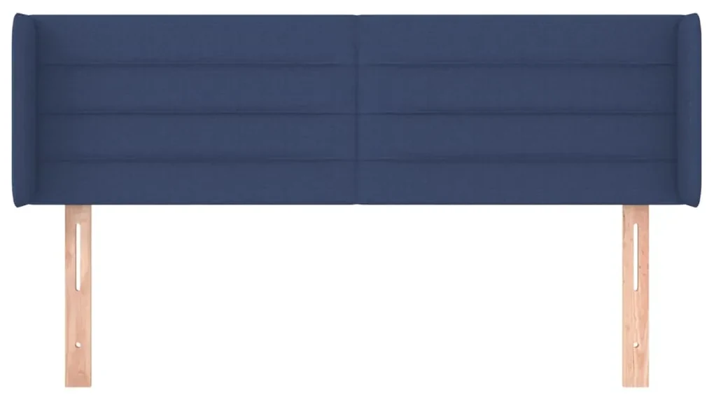 Testiera ad orecchio blu 147x16x78/88cm in tessuto