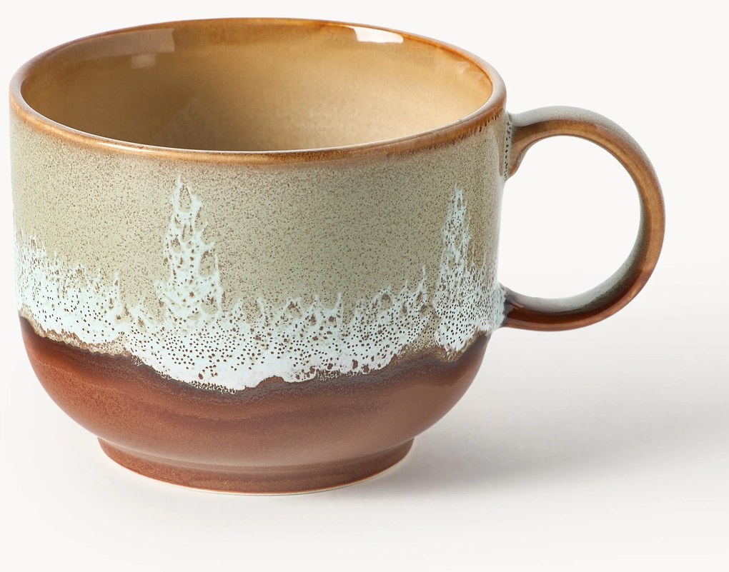 Tazza fatta a mano con smalto reattivo 70's