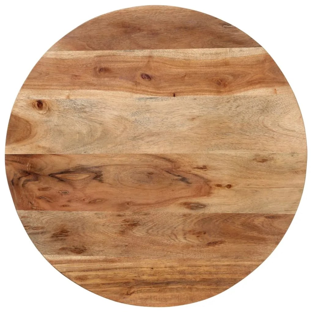Tavolino salotto 55x55x45cm in legno massello di acacia e ferro