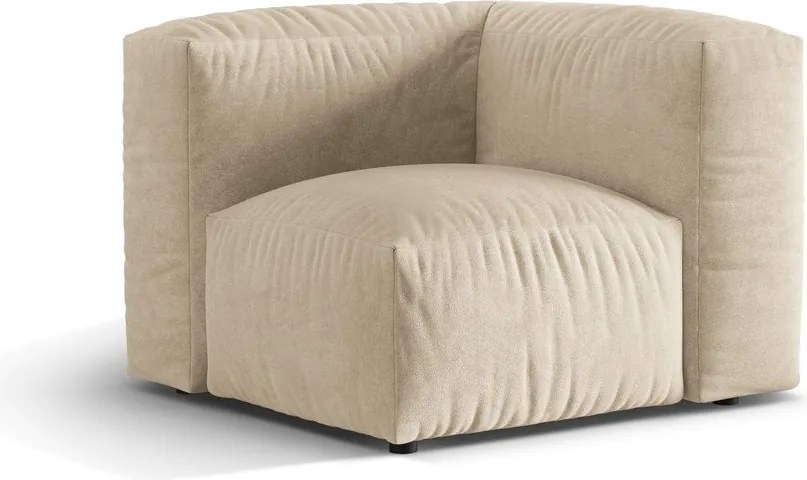 Parte divano componibile beige (con composizione variabile) con rivestimento in velluto Martina – Micadoni