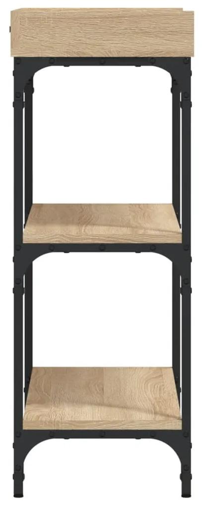 Tavolino Consolle con Ripiani Rovere Sonoma 75x30x80 cm