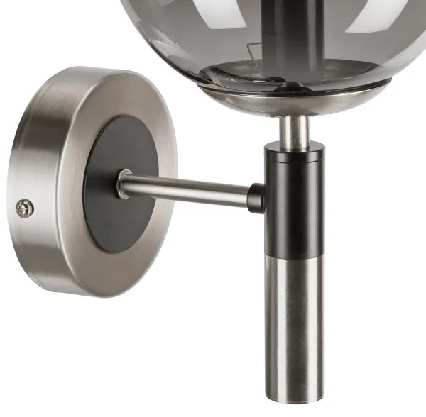 Applique ROLLO 1xE14/5W/230V cromo opaco/fumé