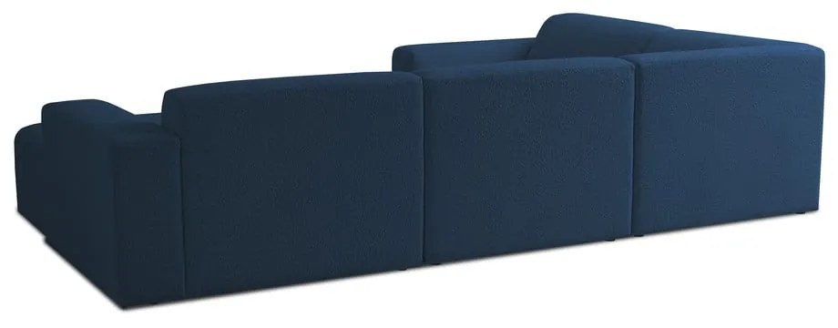 Divano angolare blu scuro in tessuto bouclé (a U) Roxy - Scandic
