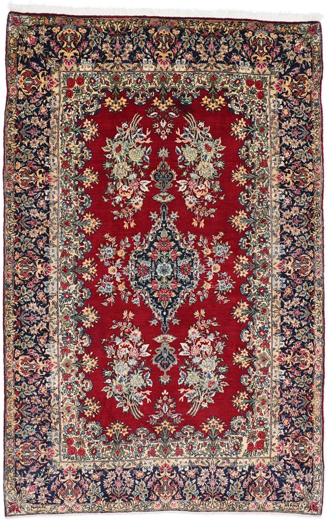 Kerman Tappeto 220 x 140 (Iran) Annodato A Mano
