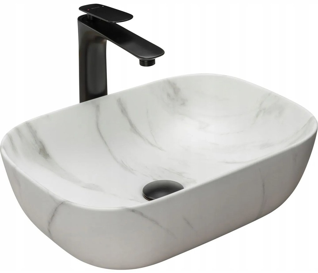 Lavabo da appoggio  Rea Belinda Marble Mat