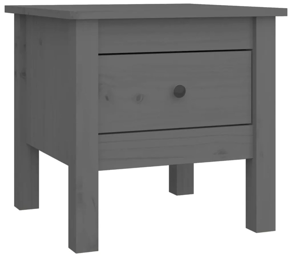 Tavolino grigio 40x40x39 cm legno massello di pino