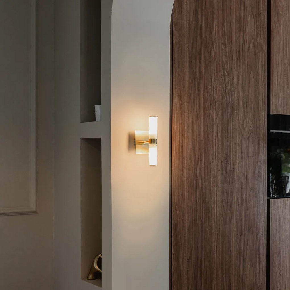 Lampada da parete smart per bagno oro IP44 2 luci incl. Zigbee G9 - Bath