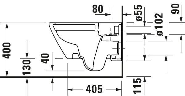 Duravit 29030900212 - WC sospeso Rimless D-CODE ceramica/bianco lucido