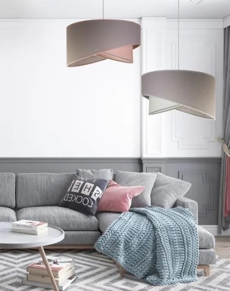 Duolla - Lampadario a sospensione con filo CELLO 1xE27/40W/230V diametro 45 cm grigio/verde