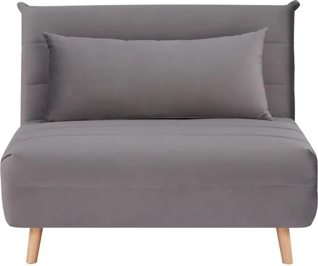 Poltrona allungabile Spike in velluto grigio - L90 x L105 x H80 cm