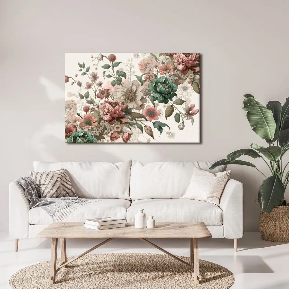 Quadro su tela – Fiori delicati in tonalità pastello