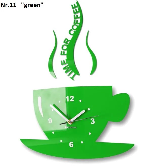 Orologio da parete È l'ora del caffè Verde