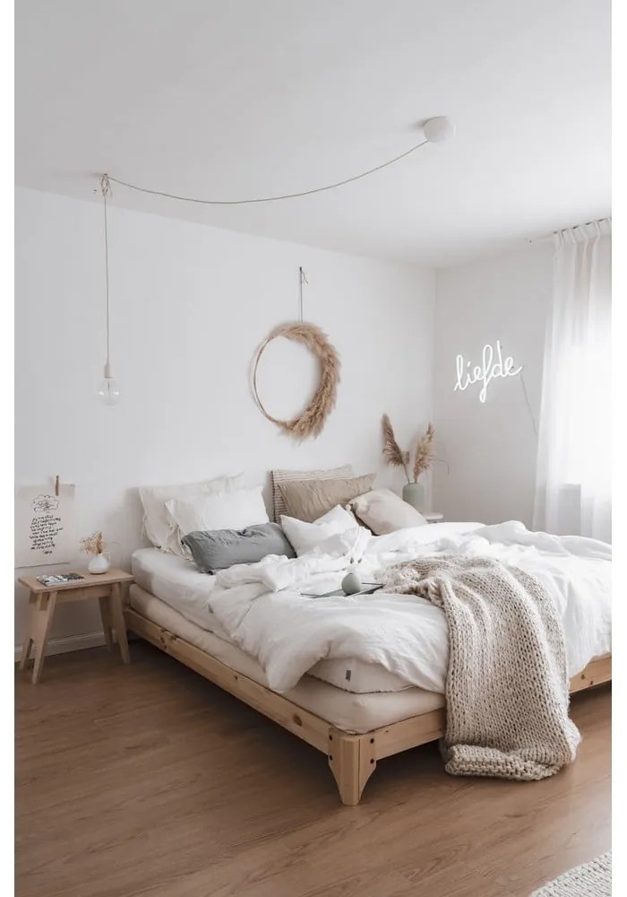 Letto matrimoniale in legno di pino con griglia 160x200 cm Elan - Karup Design