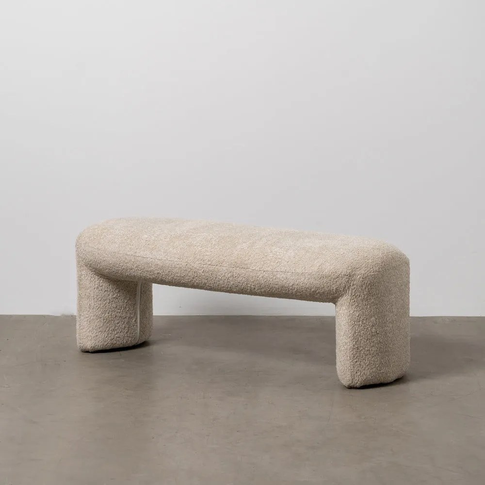 Panca beige in tessuto bouclé Suave - Ixia