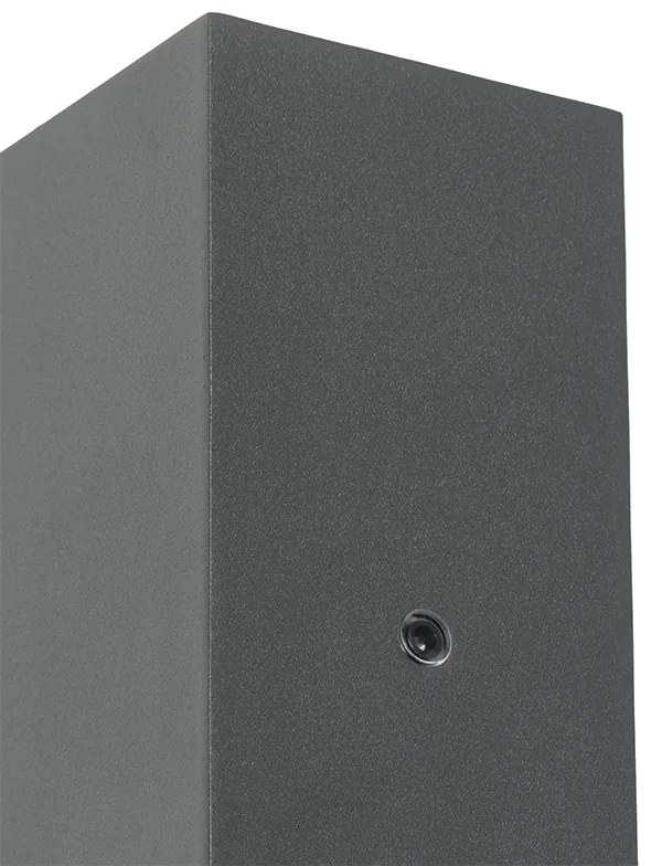 Applique da parete grigia 2 luci IP44 con sensore crepuscolare - Baleno